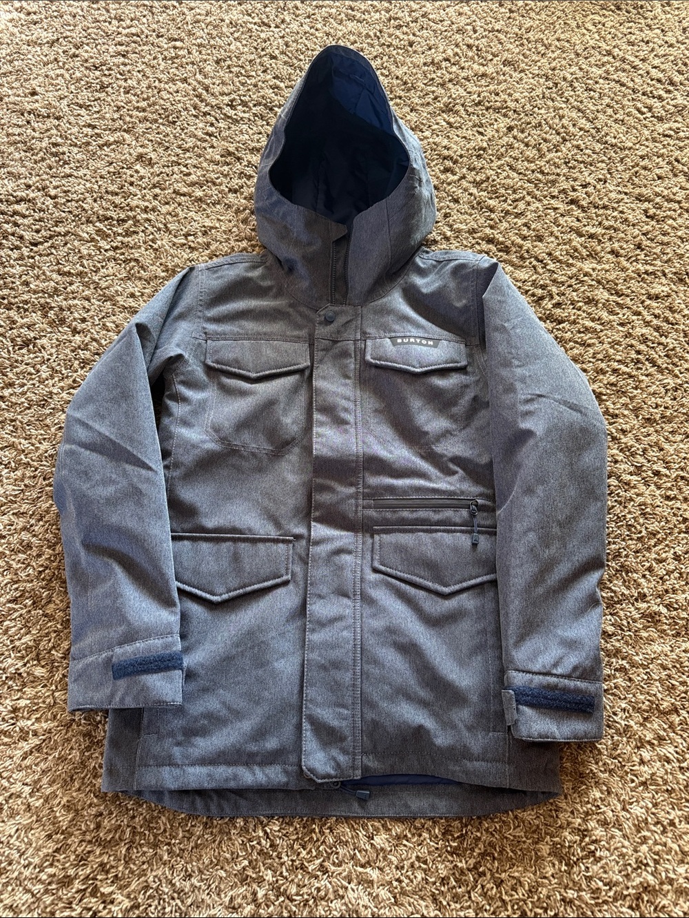 Burton Men’s Heather Gray Hooded Snow Jacket